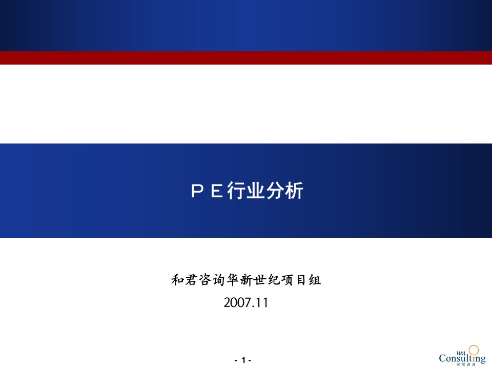 PE行业分析报告