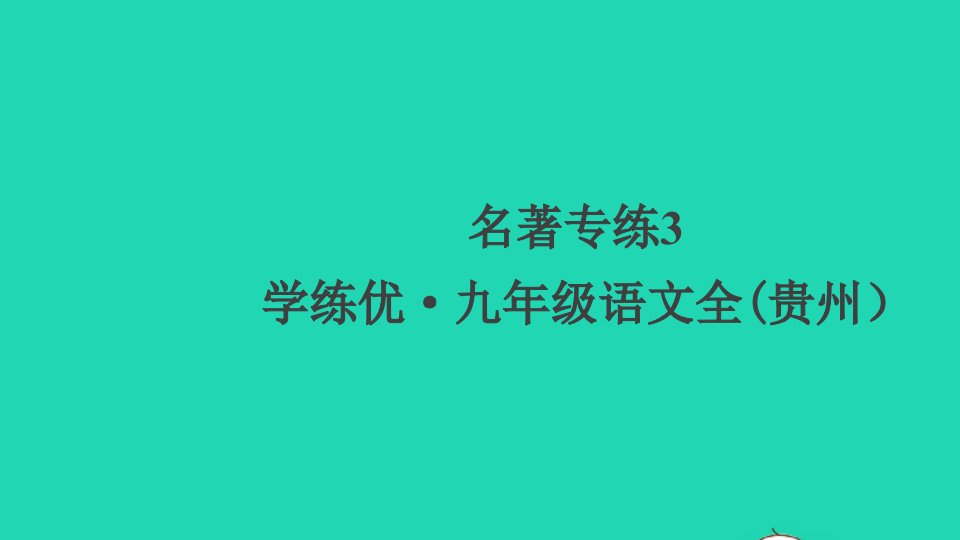 贵州专版九年级语文上册第三单元名著专练3作业课件新人教版