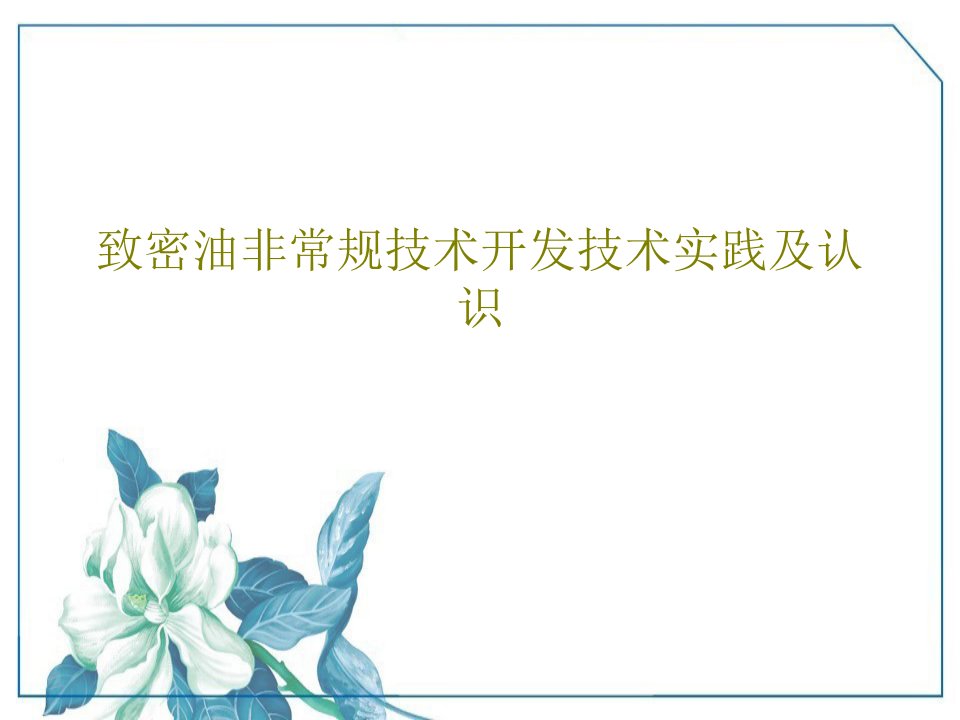 致密油非常规技术开发技术实践及认识PPT文档65页