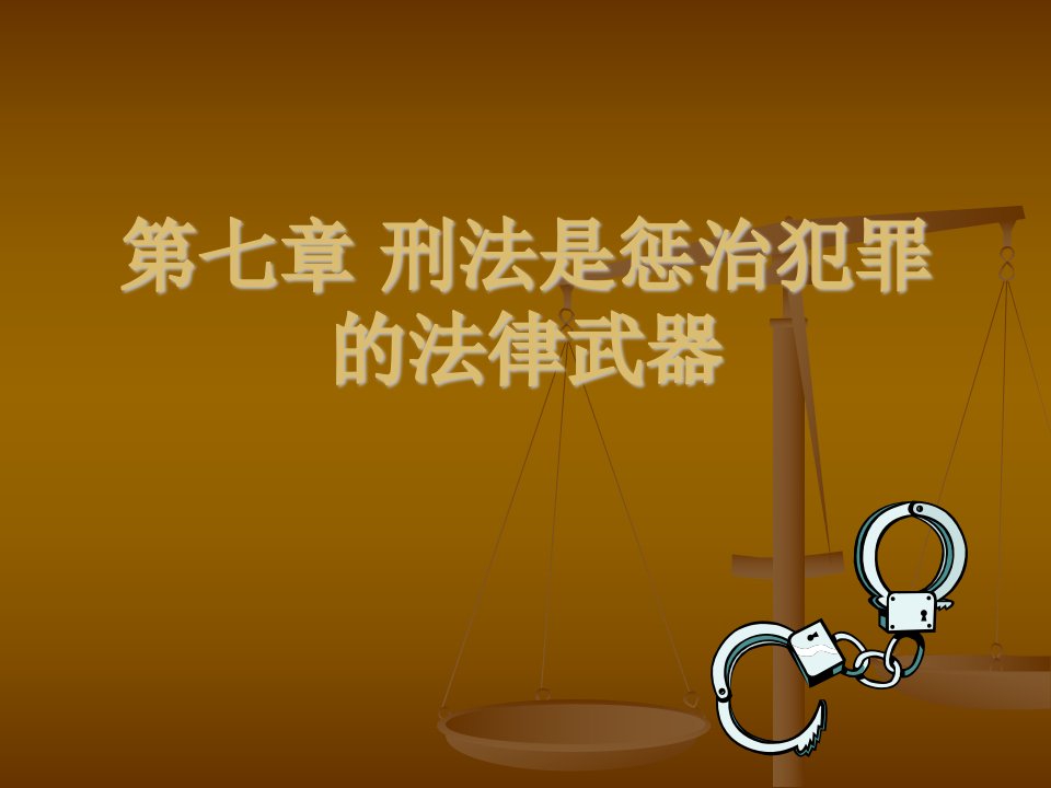 刑法是惩治犯罪的法律武器