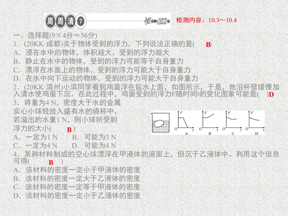 教科版初中物理八年级下册