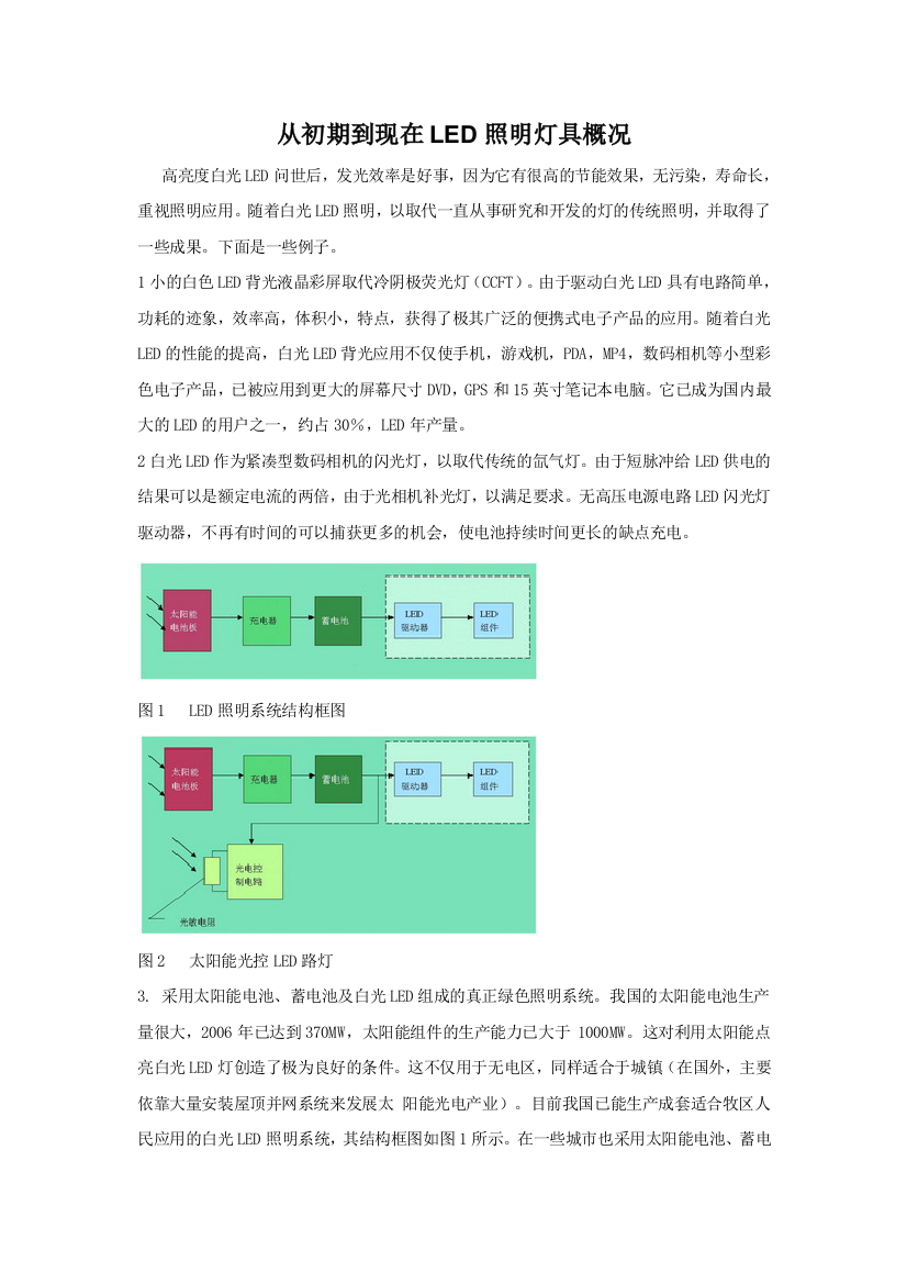 从初期到现在LED照明灯具概况