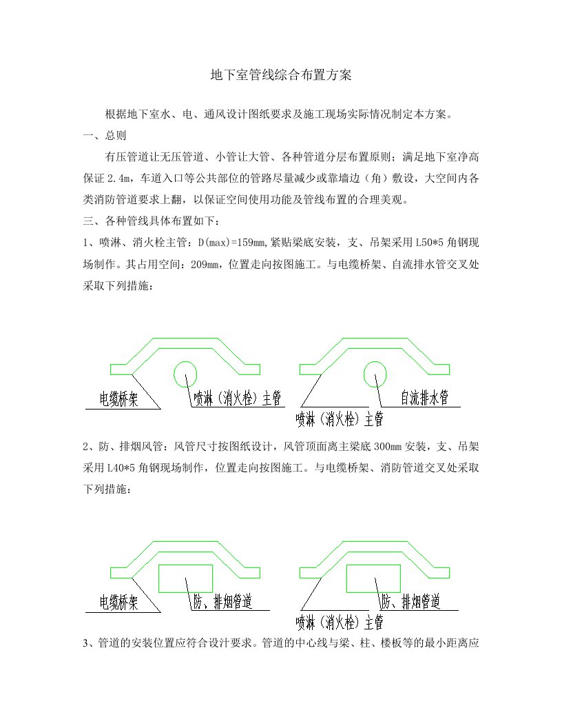 地下室综合管线施工布置方案