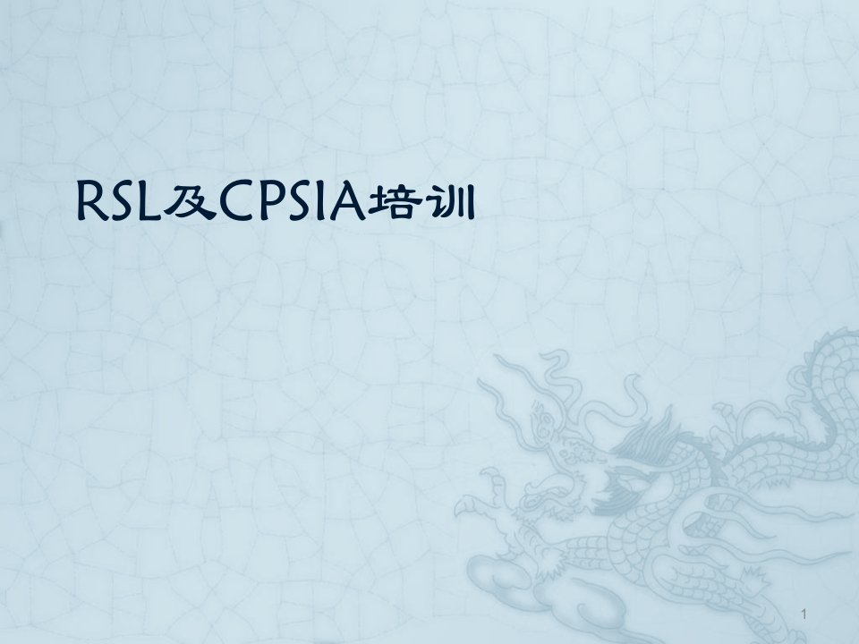 RSL及CPSIA培训教材ppt课件