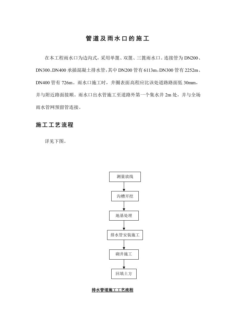 排水管道及雨水口的施工