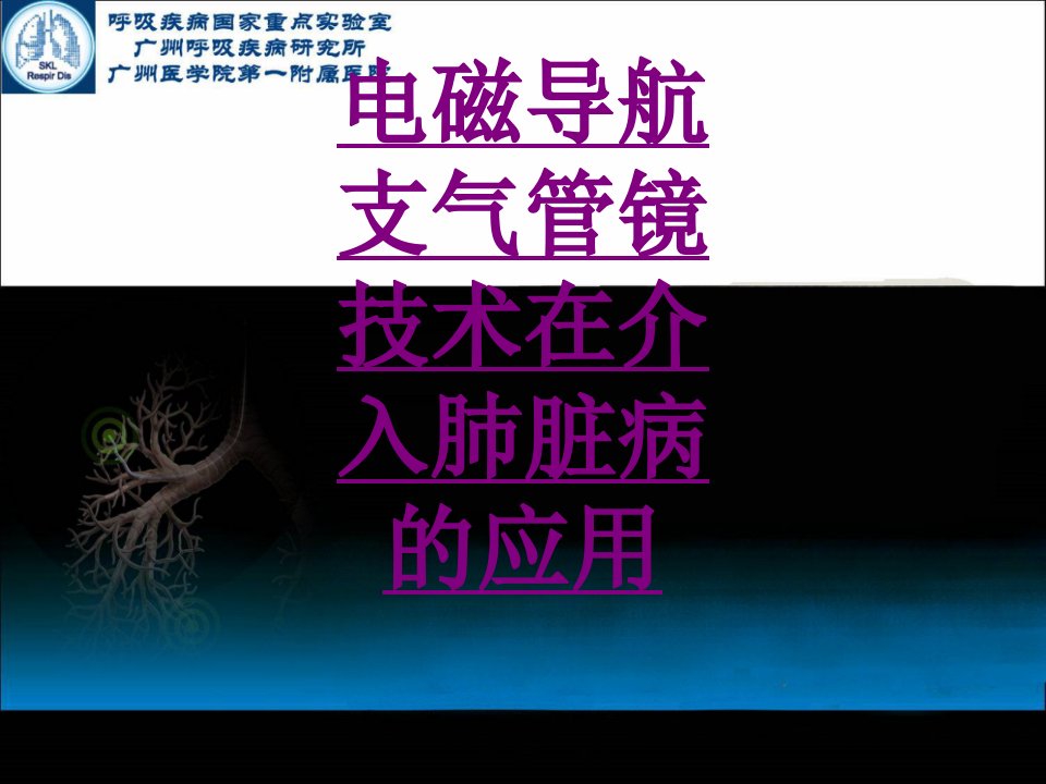 医学电磁导航支气管镜技术在介入肺脏病的应用优质PPT讲义