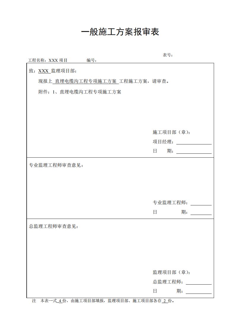 直埋电缆沟工程专项施工方案