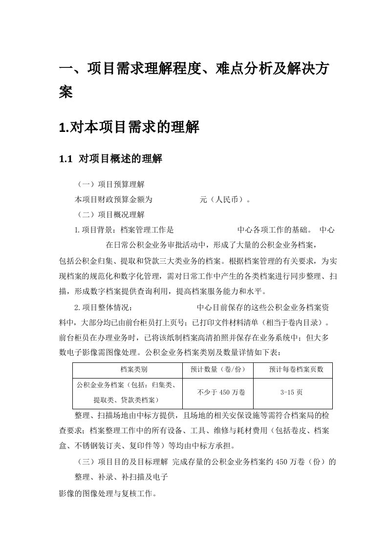 档案数字化加工整理项目投标书技术方案(124页)