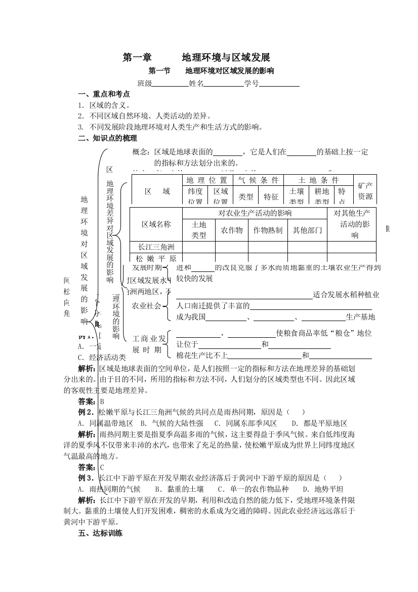 地理环境对区域发展的影响