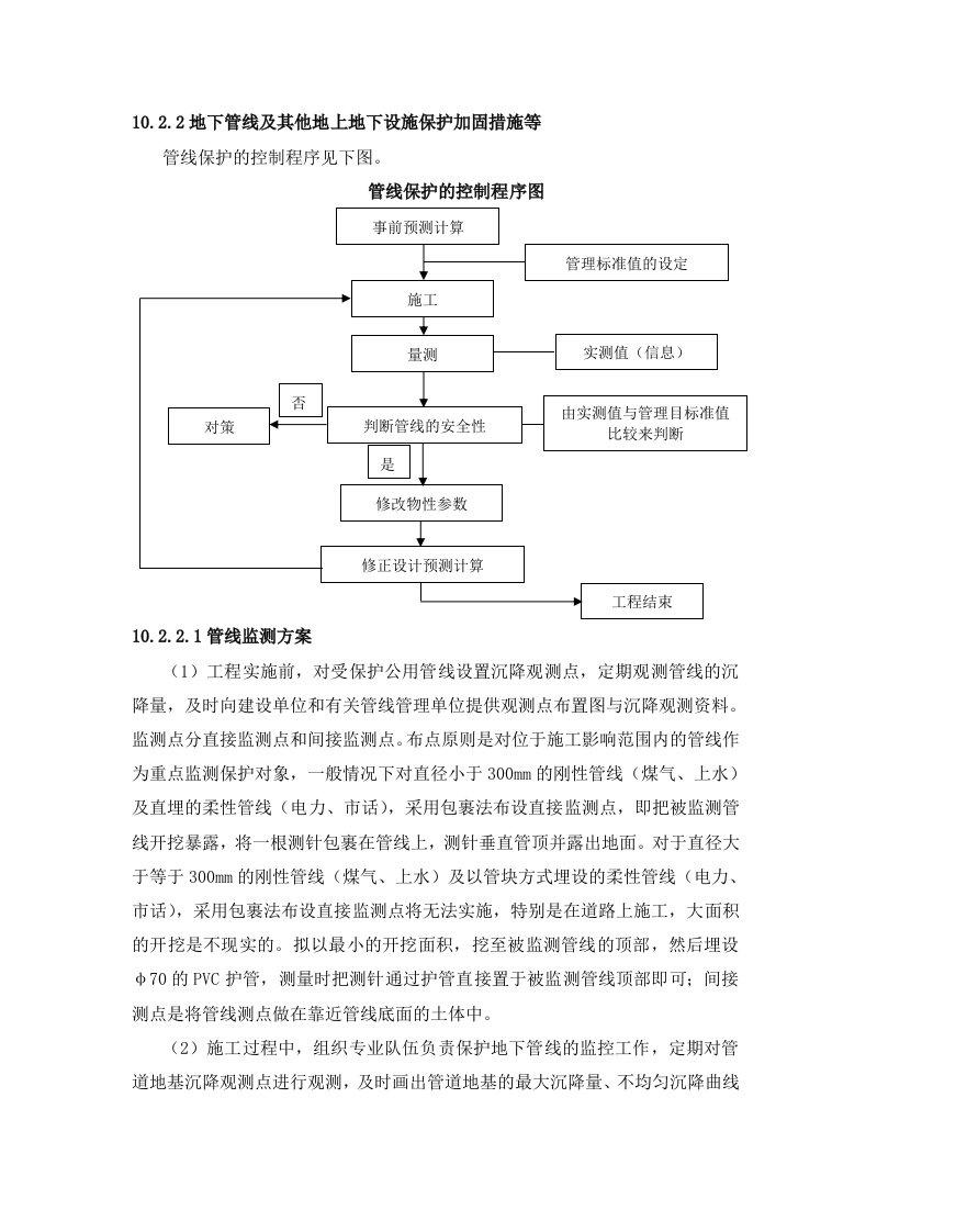 地下管线及其他地上地下设施保护加固措施