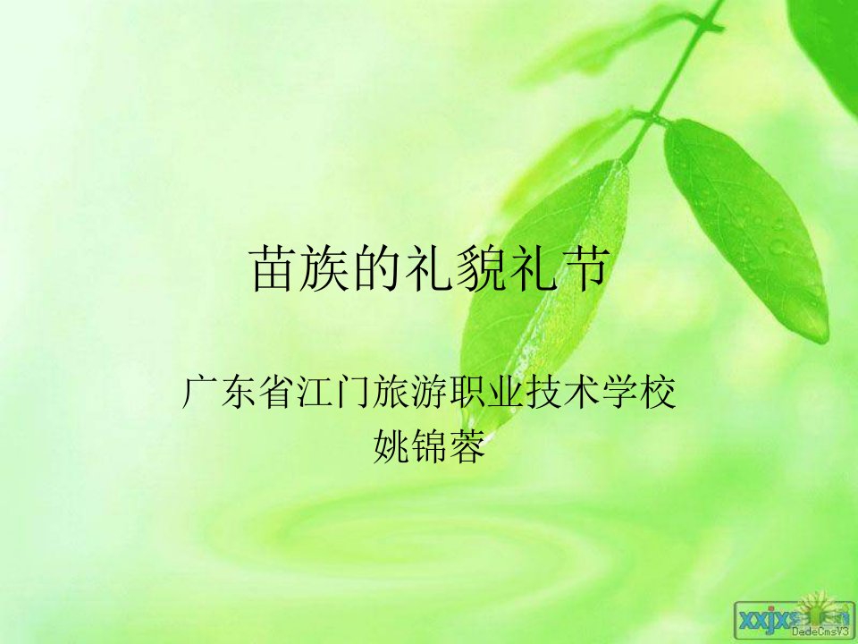 [精选]苗族的礼貌礼节讲义