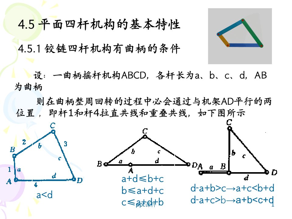 平面四杆机构的基本特性