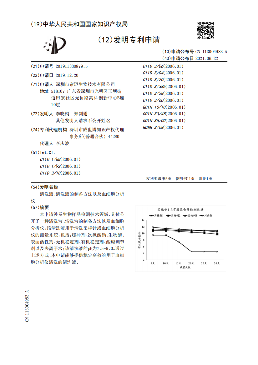 清洗液、清洗液的制备方法以及血细胞分析仪