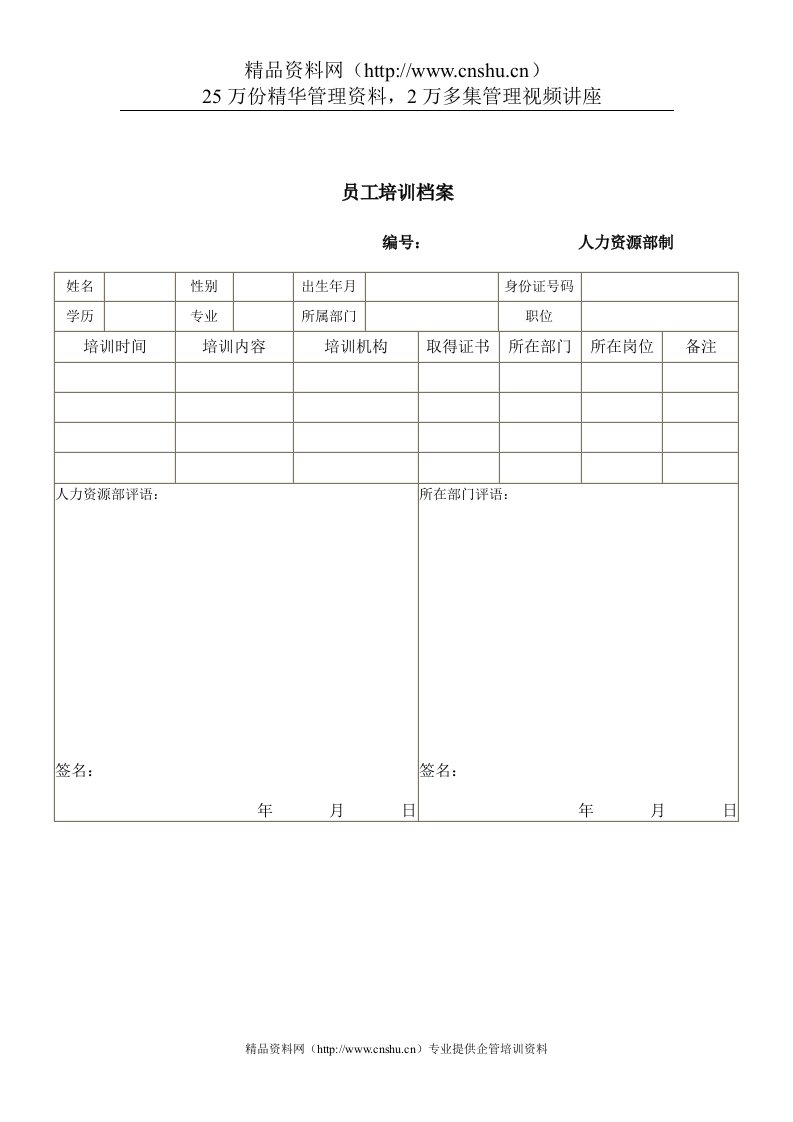 员工培训档案(1)