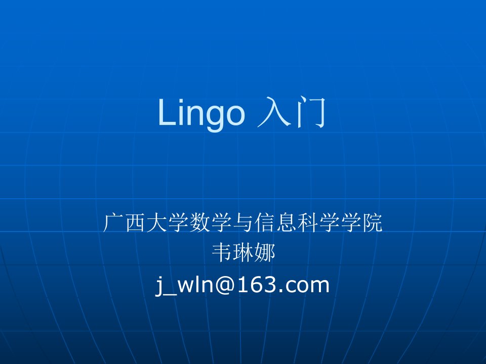 如何使用LINGO软件