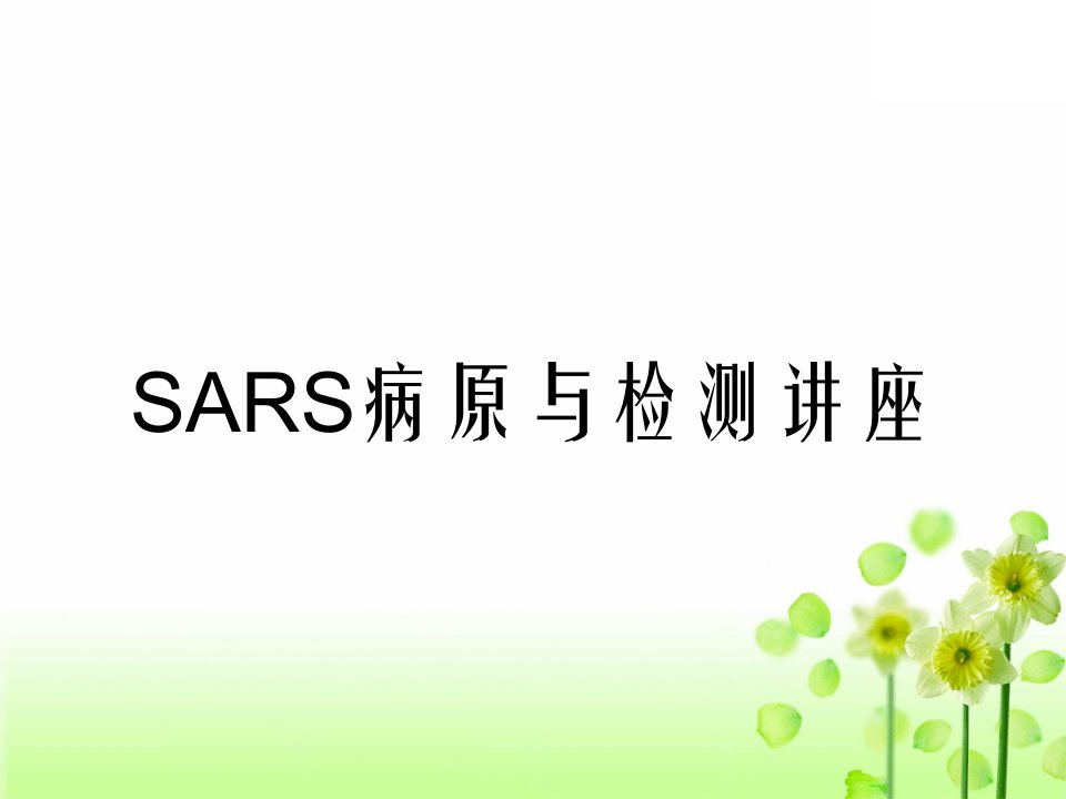 SARS病原与检测讲座