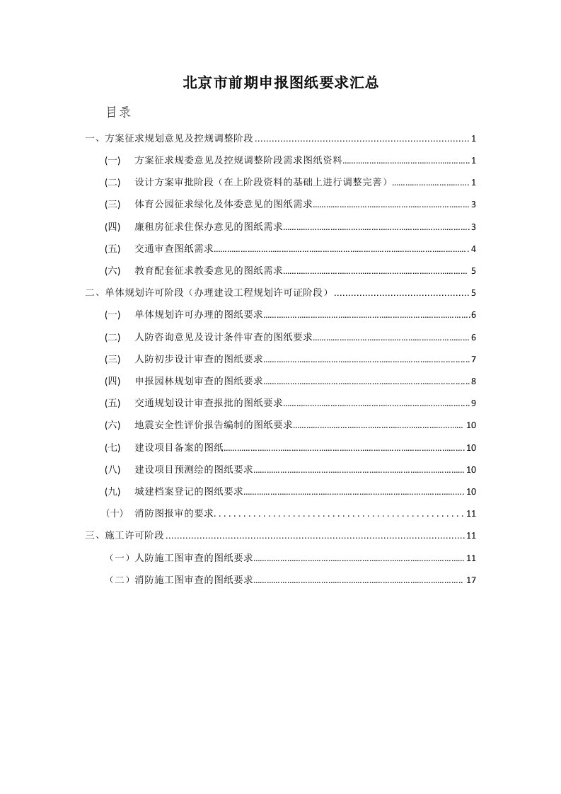 规划及专业审批图纸要求汇总