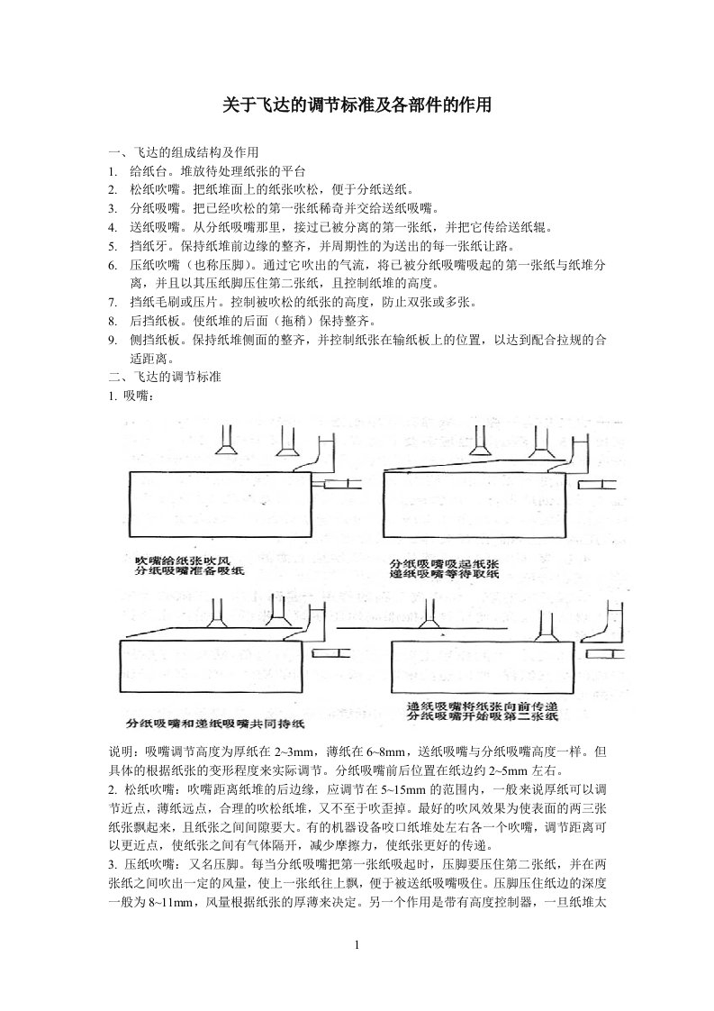 关于飞达调节方法