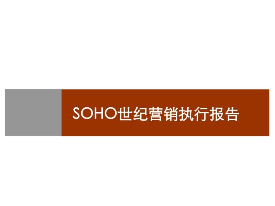 SOHO世纪营销执行报告