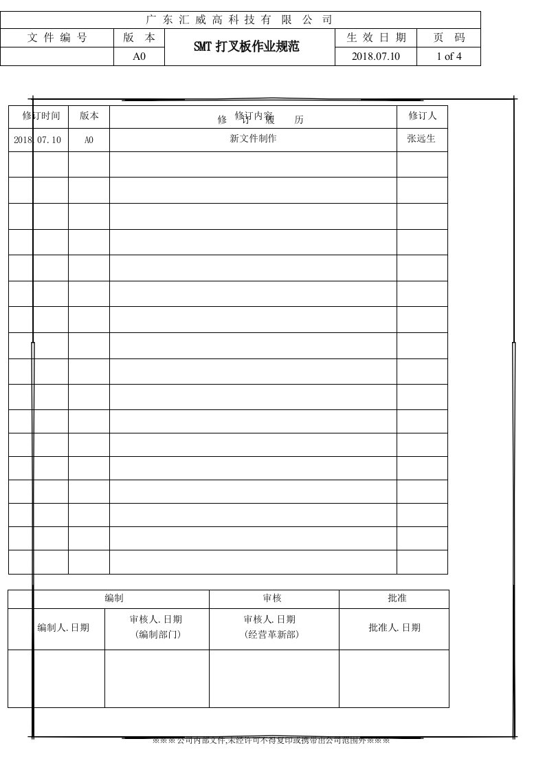 SMT打叉板作业规范