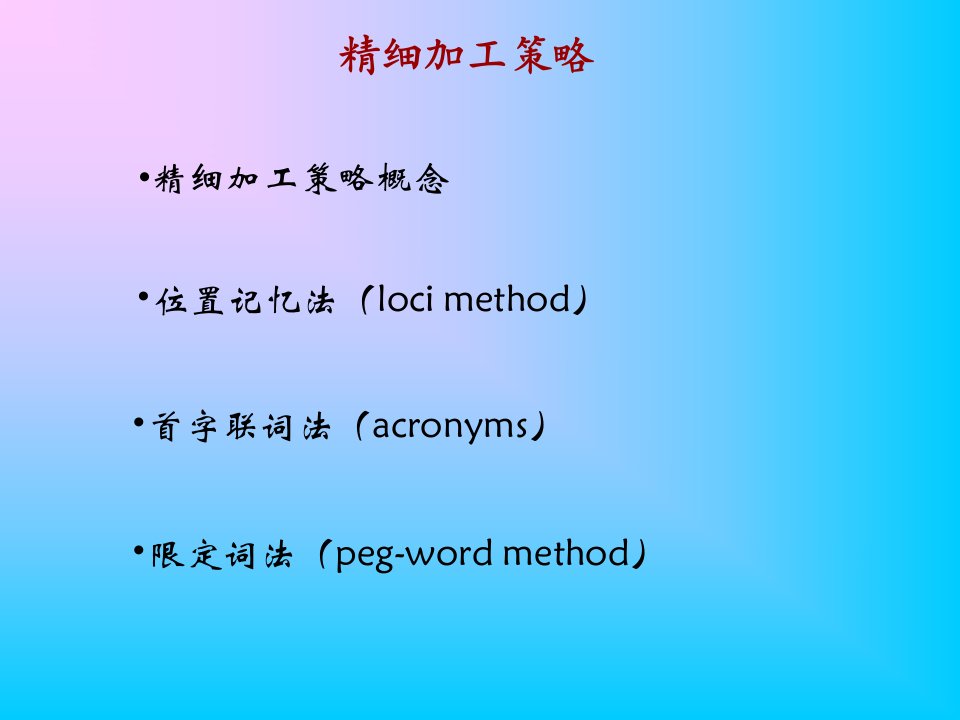 学习策略之精细加工策略