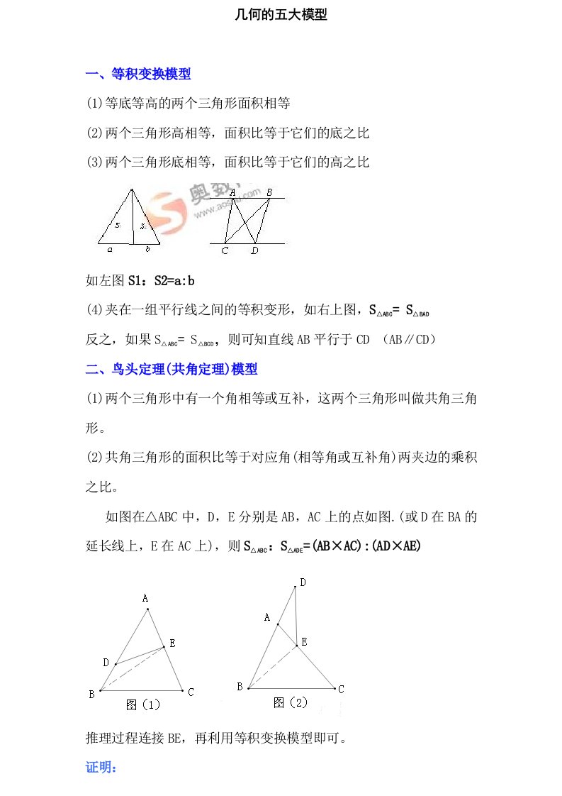 几何的五大模型