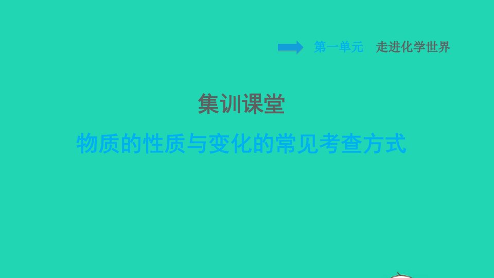 2021九年级化学上册第1单元走进化学世界集训课堂物质的性质与变化的常见考查方式习题课件新版新人教版