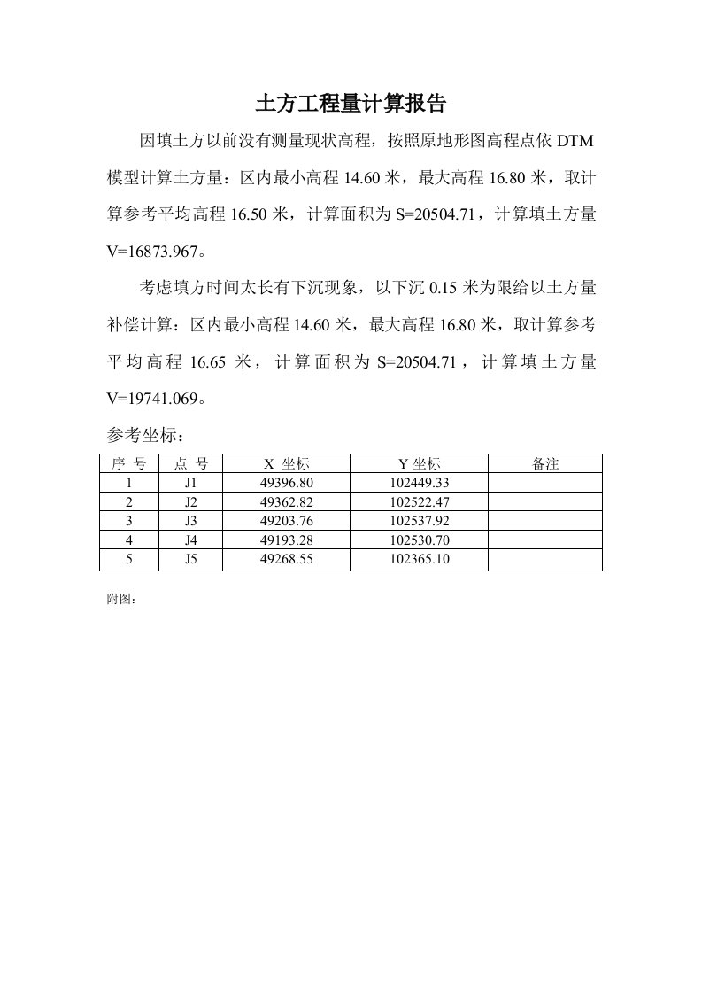 土方工程量计算报告