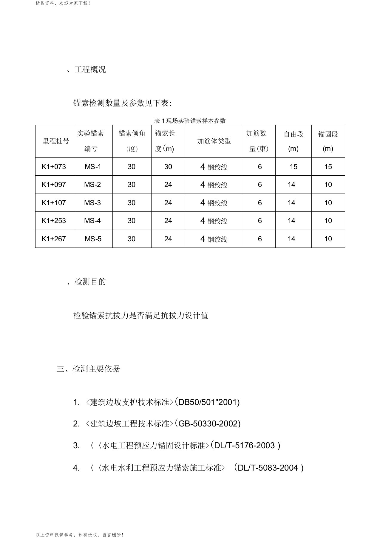 锚索拉拔检测报告