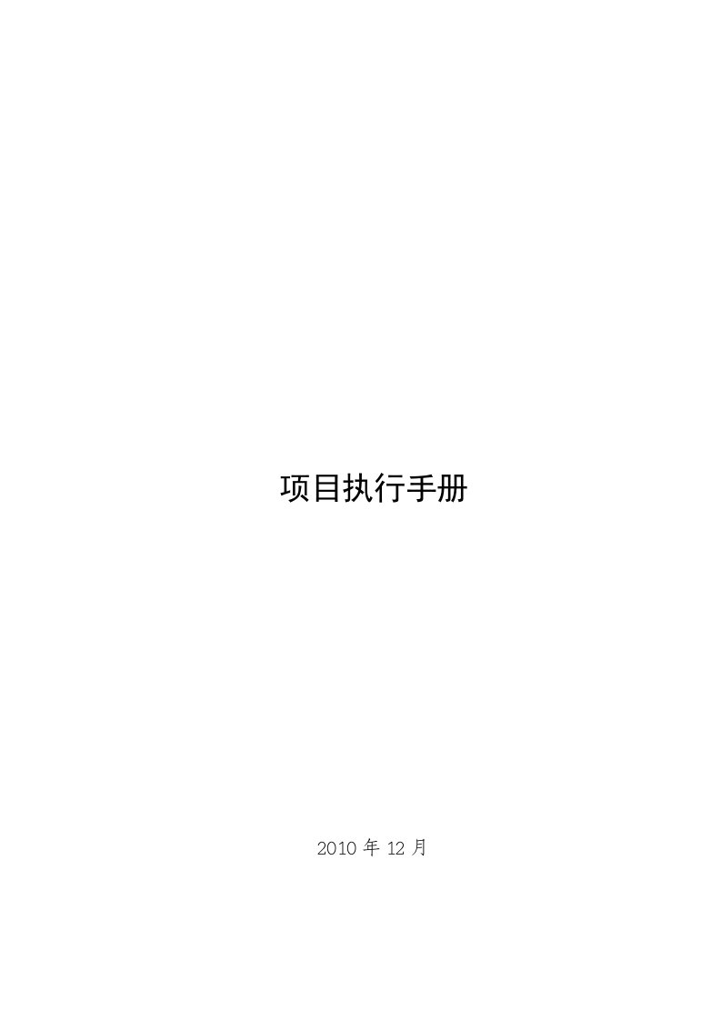 XX公司项目执行手册