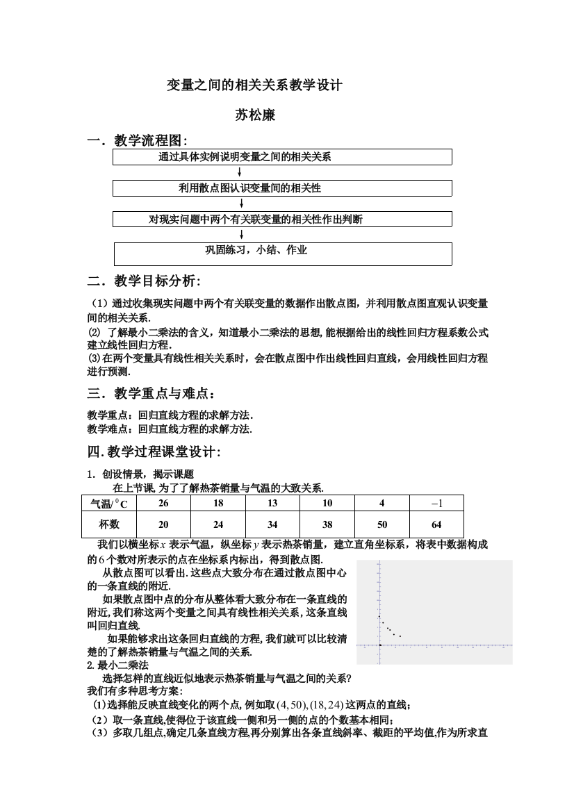 变量之间的相关关系教学设计