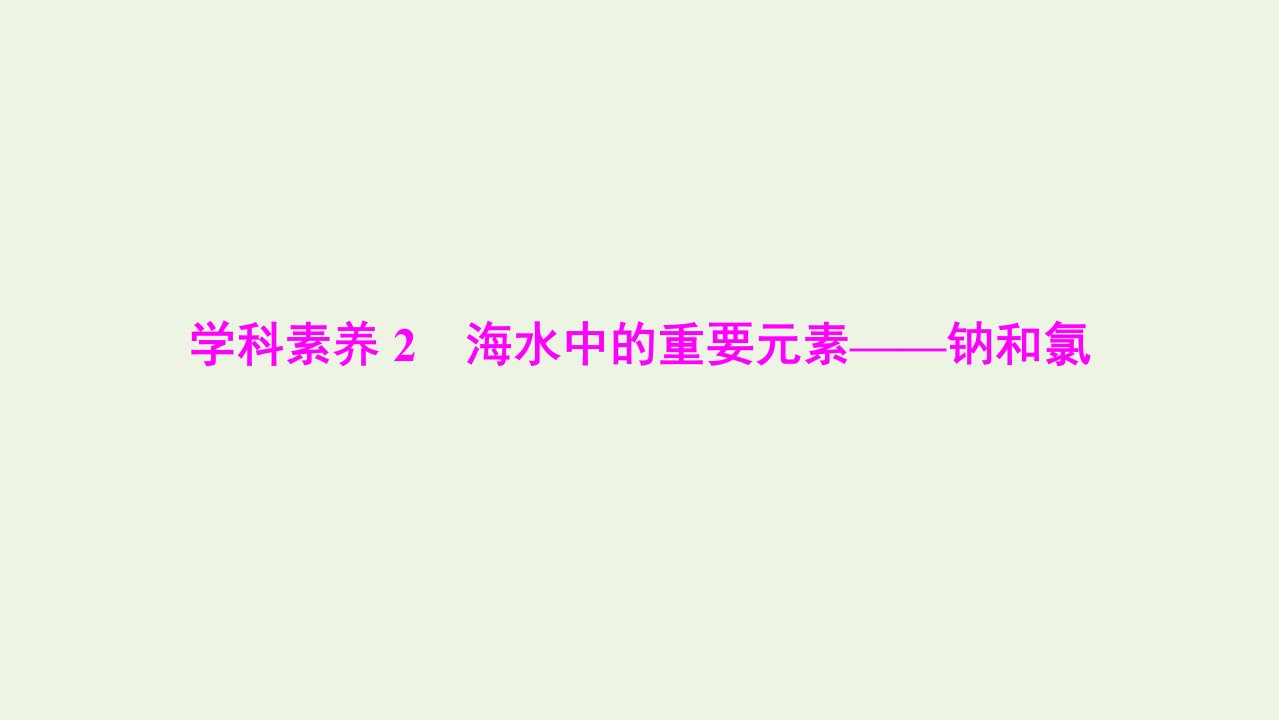 新教材高中化学第二章海水中的重要元素__钠和氯学科素养2课件新人教版必修1