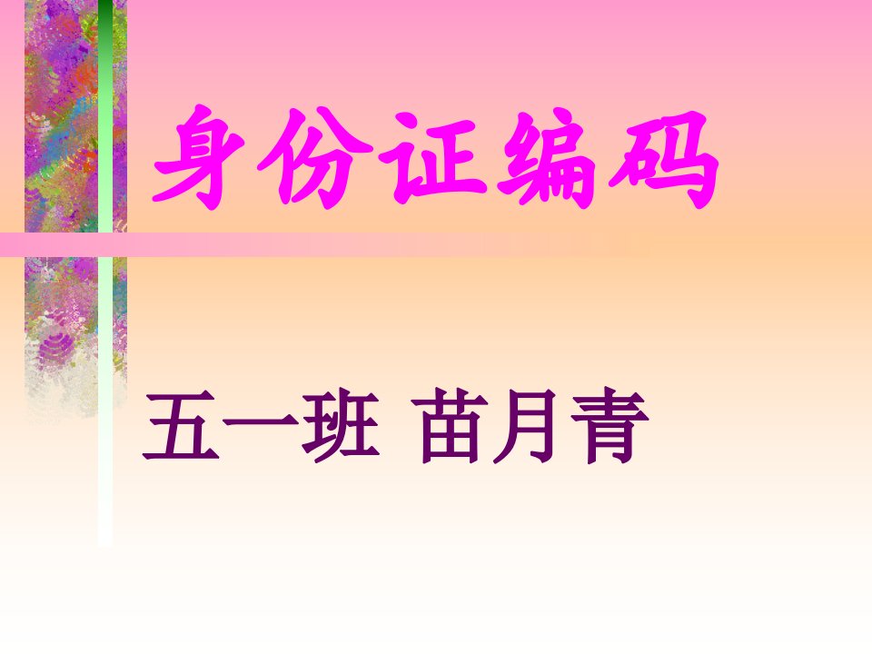 《身份证编码》PPT课件