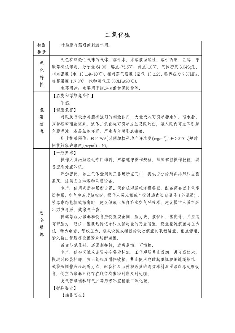 二氧化碳(MSDS)安全技术说明书