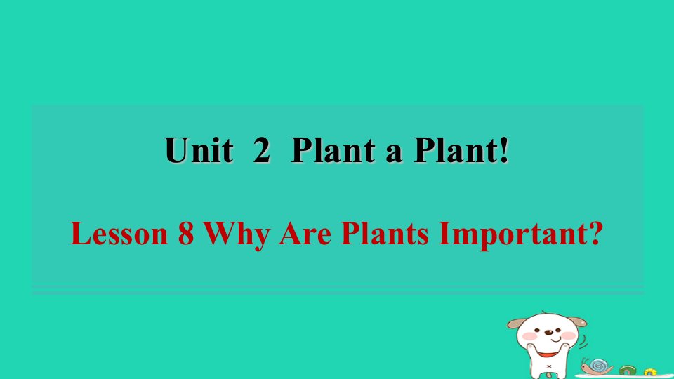 2024八年级英语下册Unit2PlantaPlantLesson8WhyArePlantsImportant课件新版冀教版