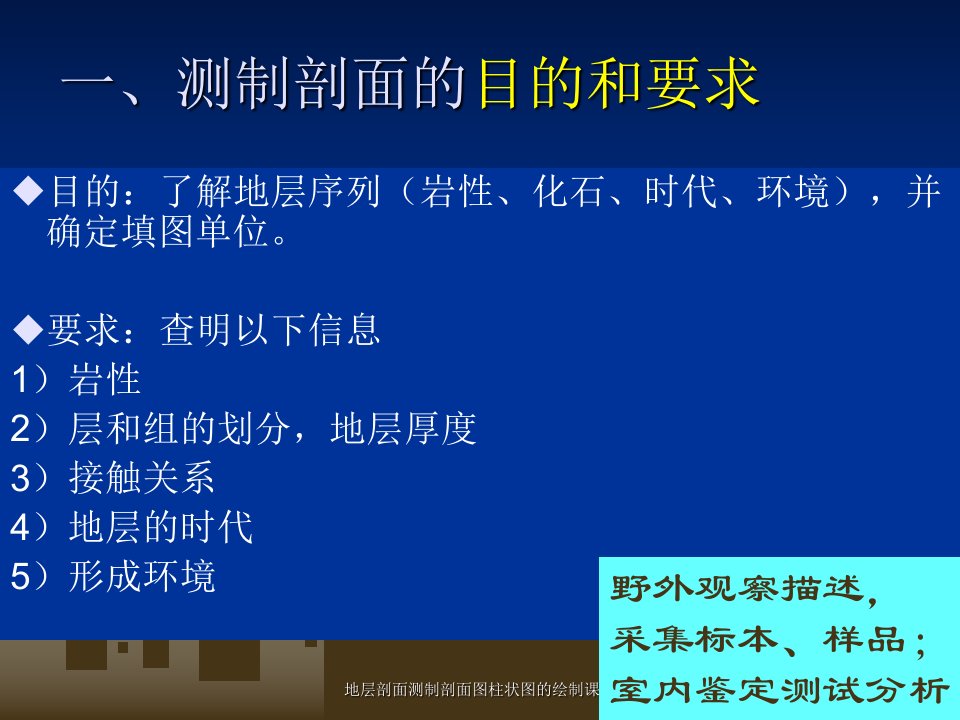 地层剖面测制剖面图柱状图的绘制课件