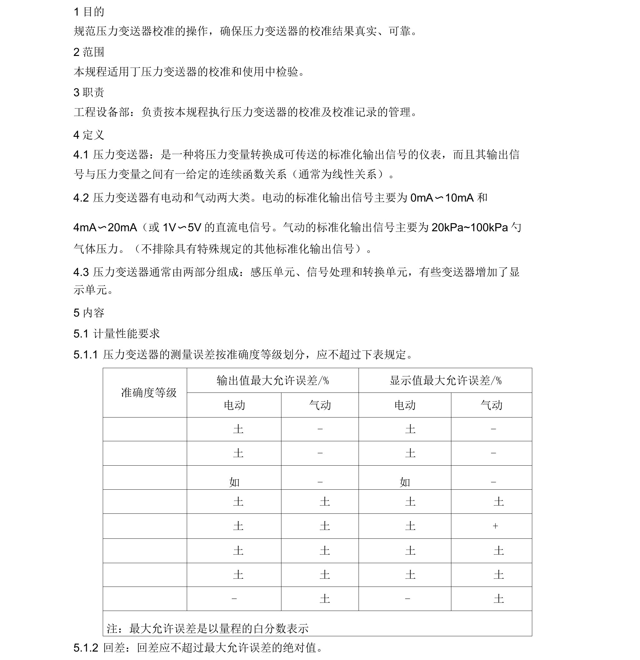 压力变送器校准规程