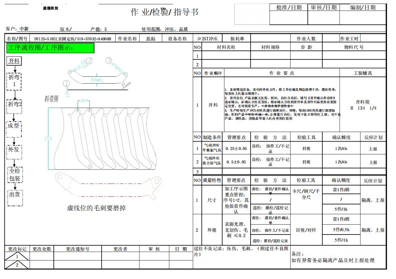 五金冲压件作业指导书