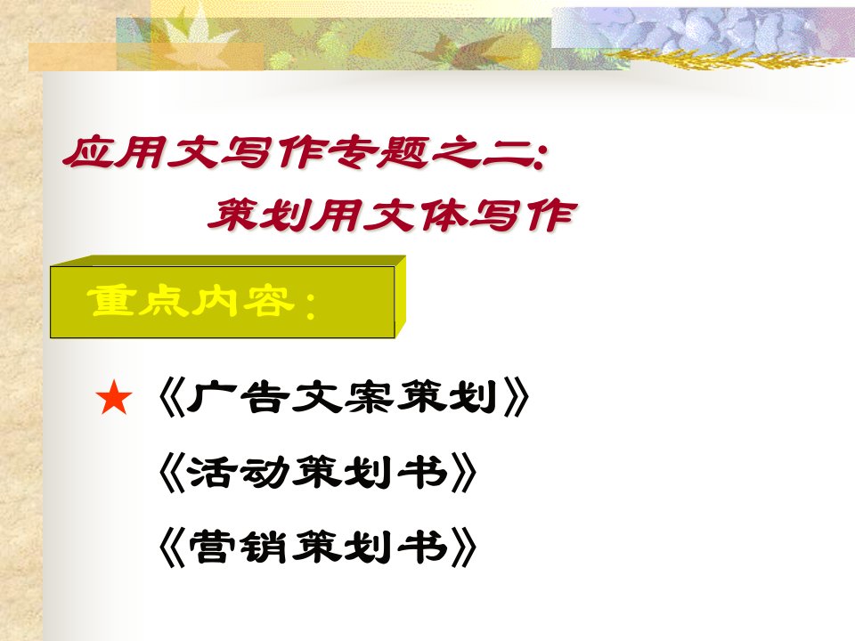 [精选]广告文案策划活动策划书营销策划书培训课件