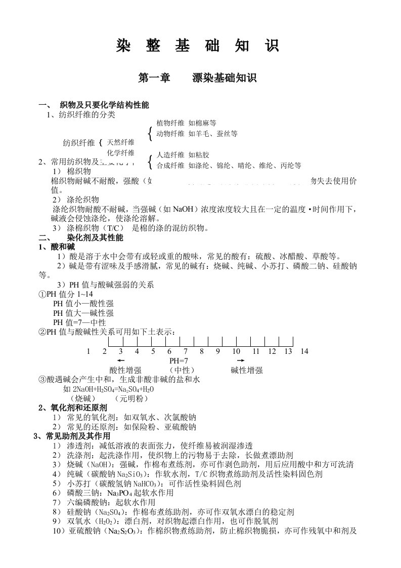 纺织印染-染整和染色打样基础知识+常用染料以及色光控制技术培训教材(32页).doc