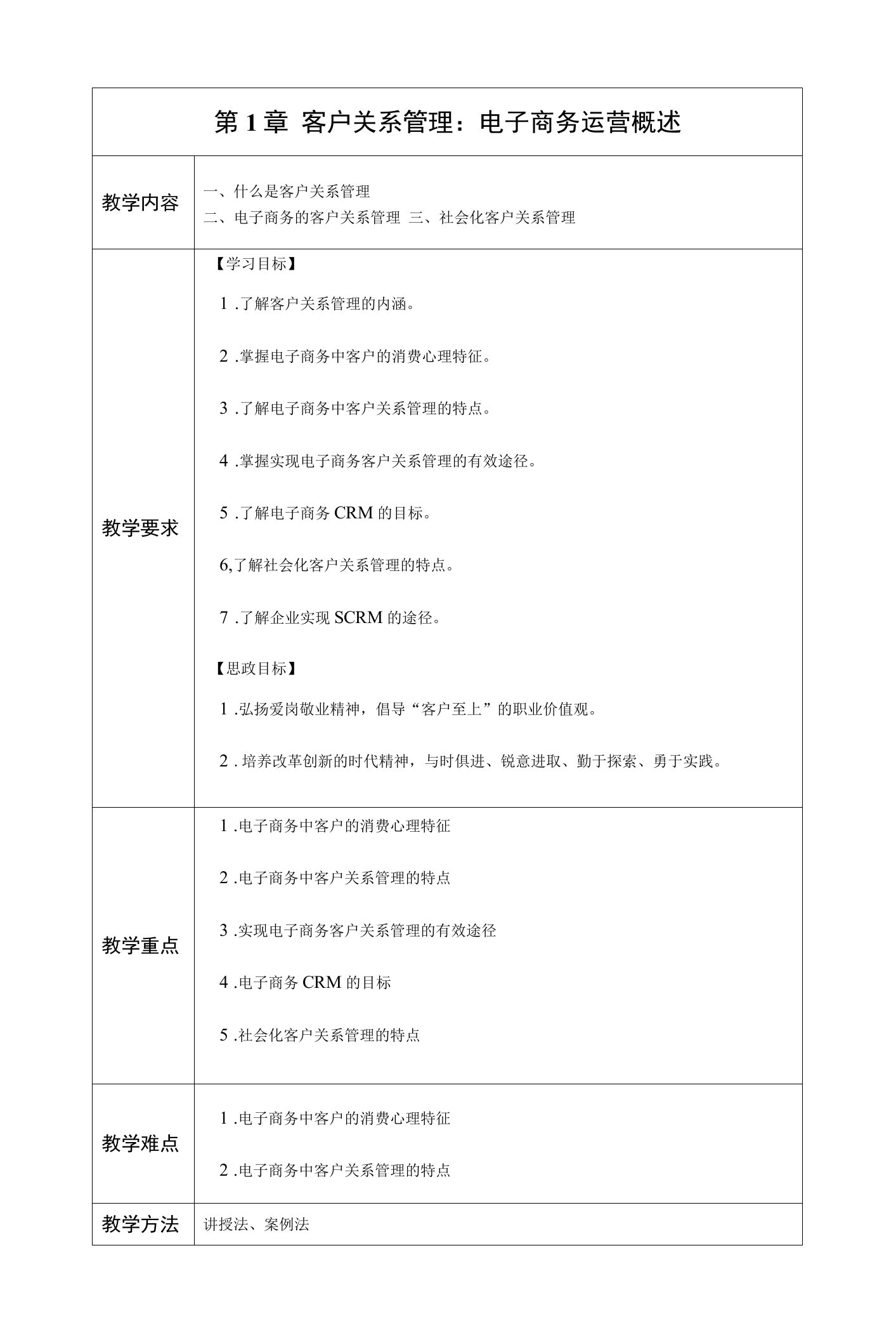 《电子商务客户关系管理（第2版）》-教案.doc