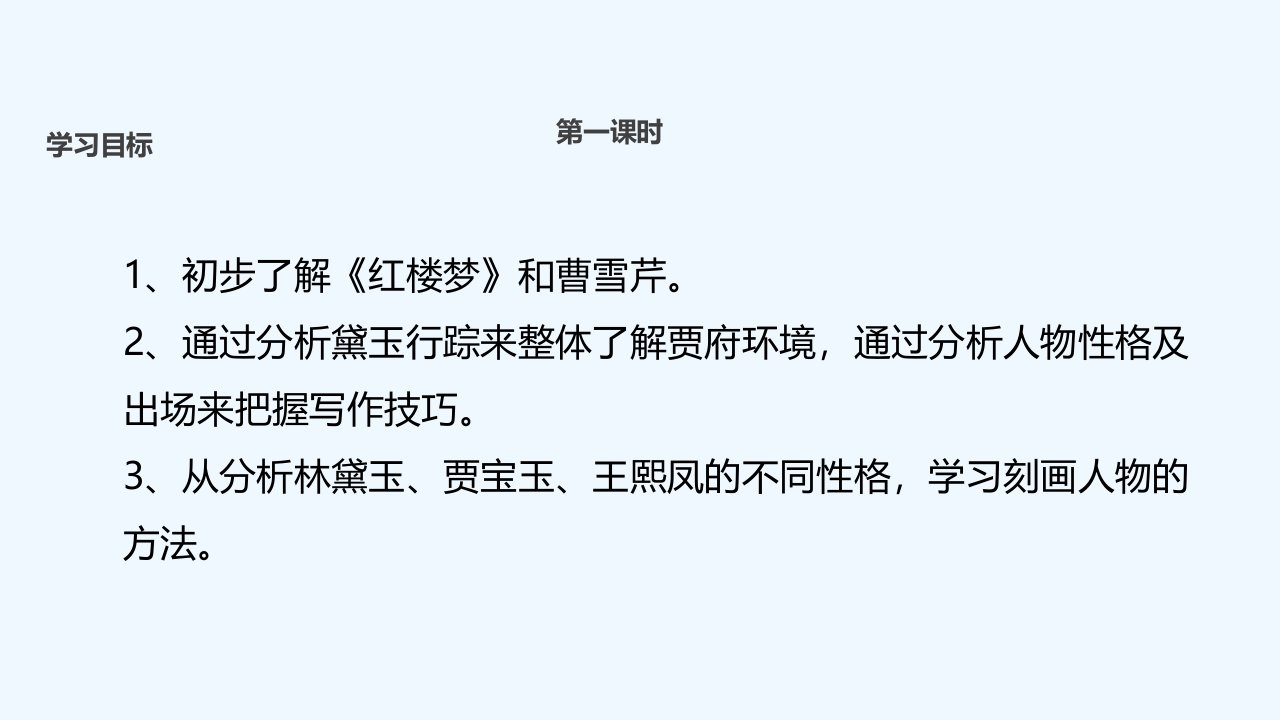 林黛玉进贾府课文讲解ppt课件