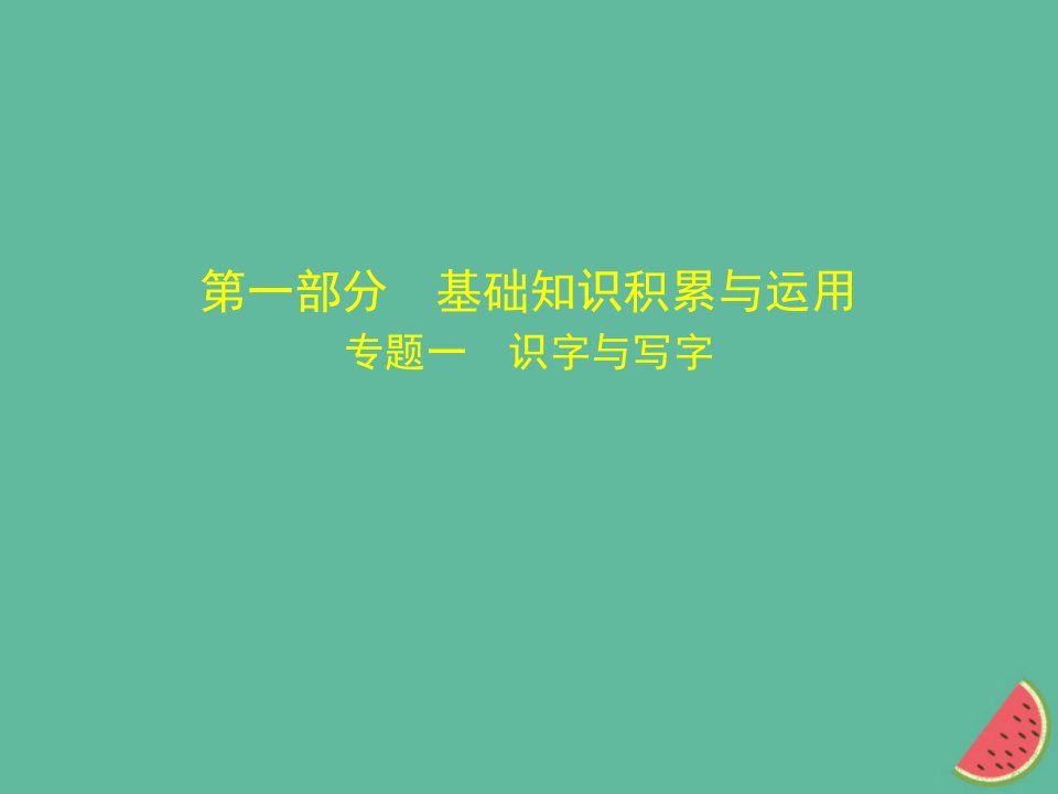 （河北专版）2018年中考语文总复习第一部分基础知识积累与运用专题一识字与写字（试题部分）课件