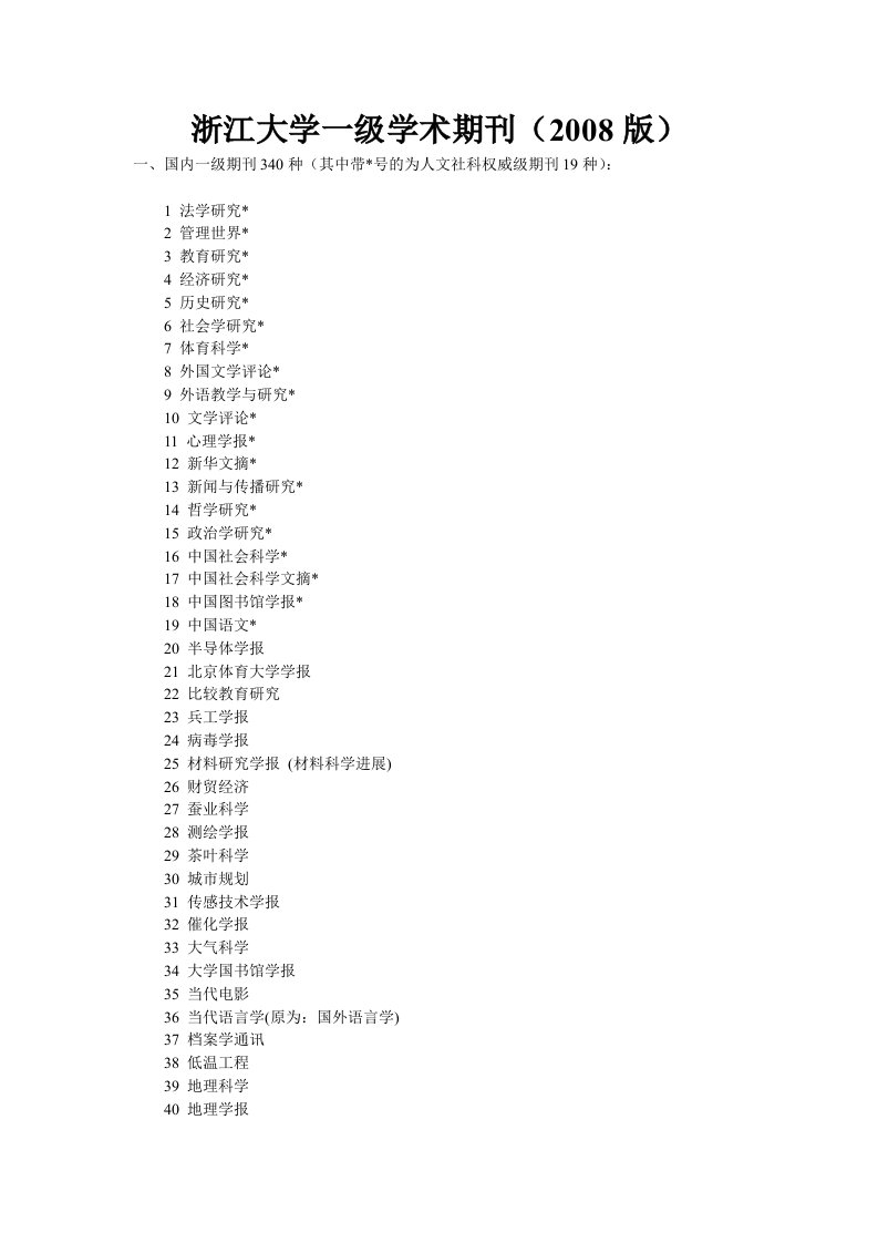 浙江大学一级学术期刊