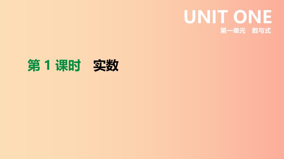 河北省2019年中考数学总复习第一单元数与式第01课时实数01课件