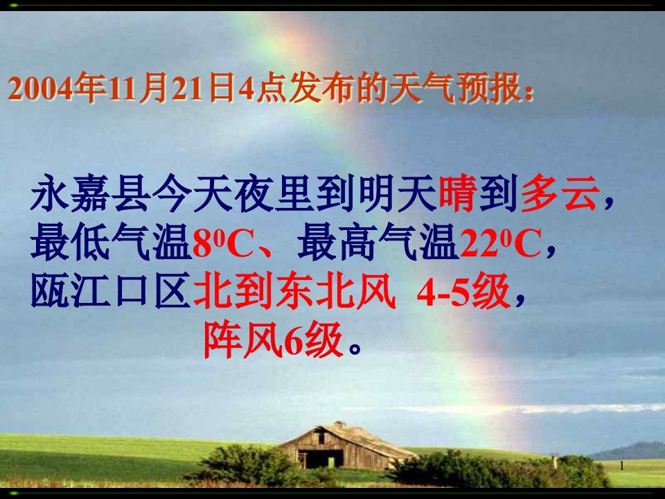 八年级科学明天的天气怎么样