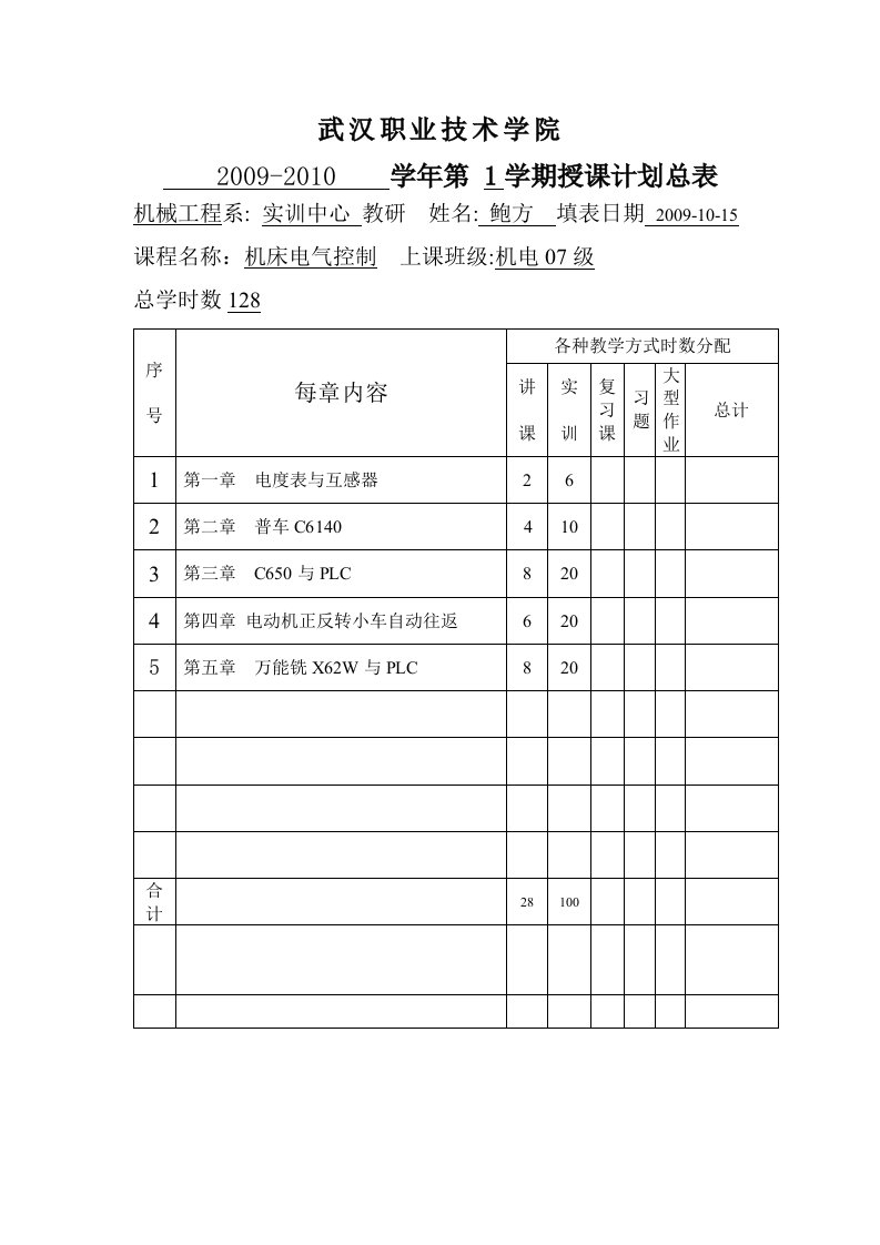 鲍方机床电气与PLC实训