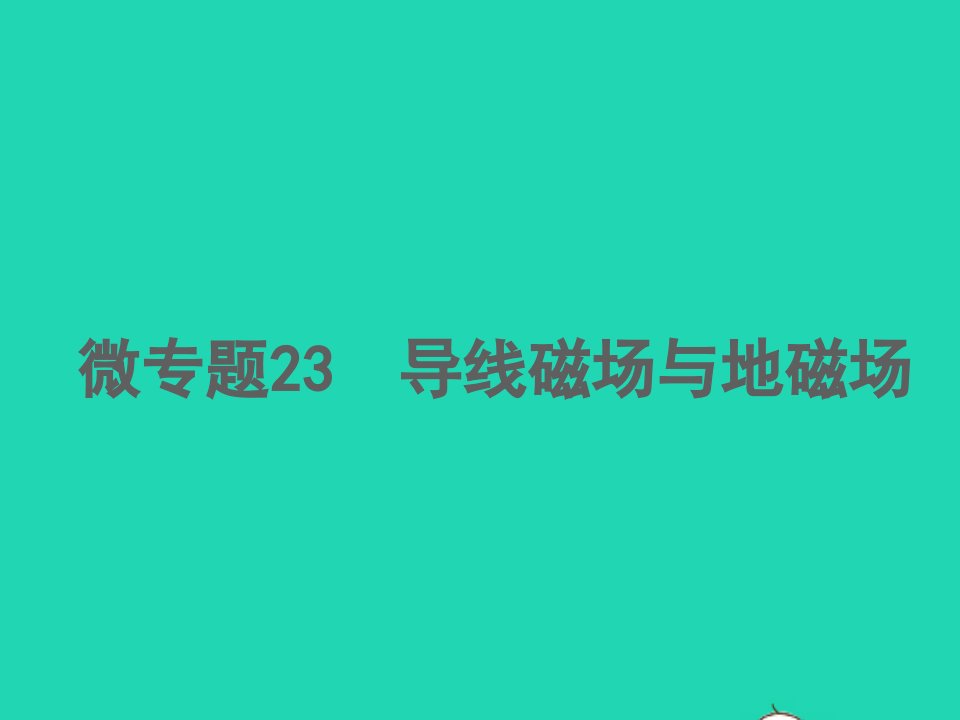 2022中考物理微专题23导线磁场与地磁场精讲本课件