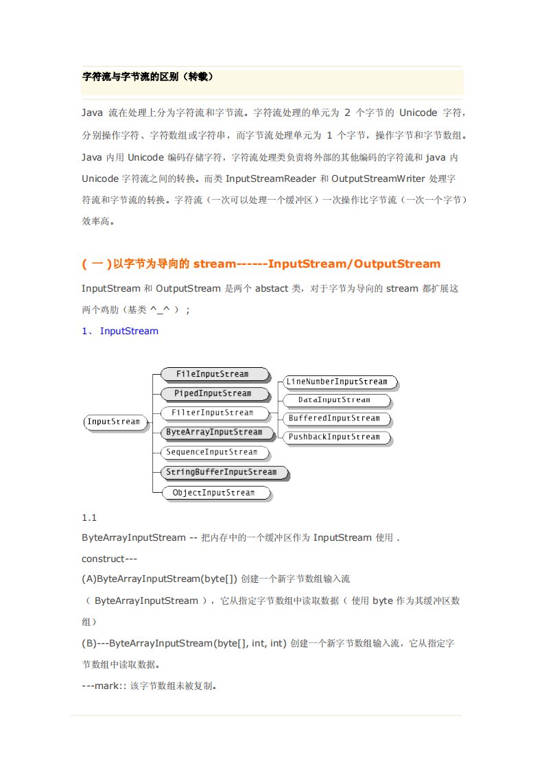 字符流与字节流的区别