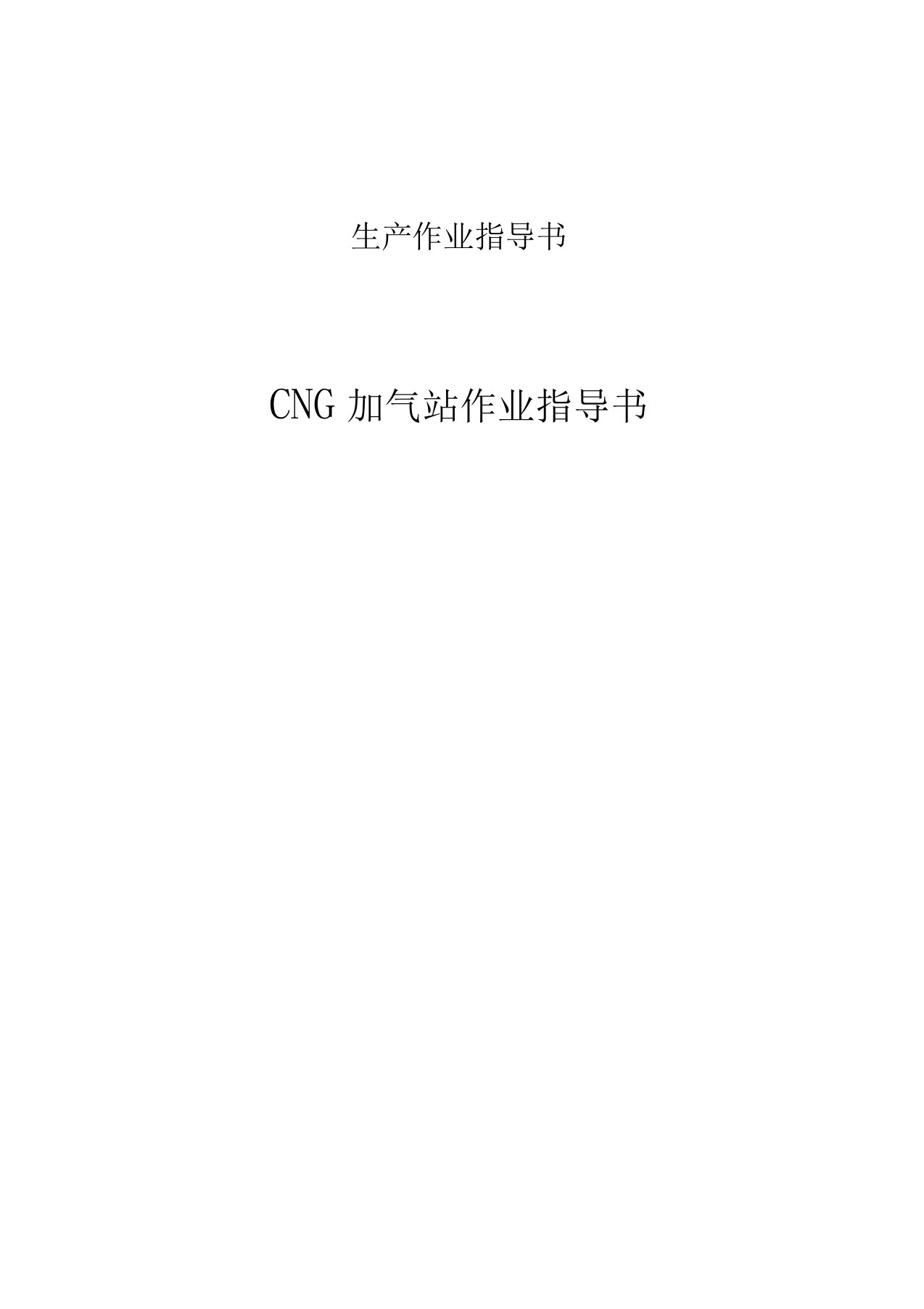 CNG加气站作业指导书